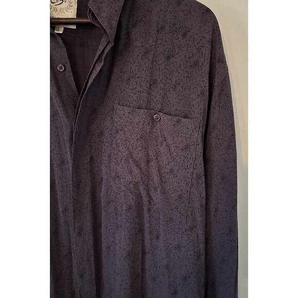 Cosi Collection Men’s Long Sleeve Purple & Black Button Down Shirt Size Large - Picture 3 of 7